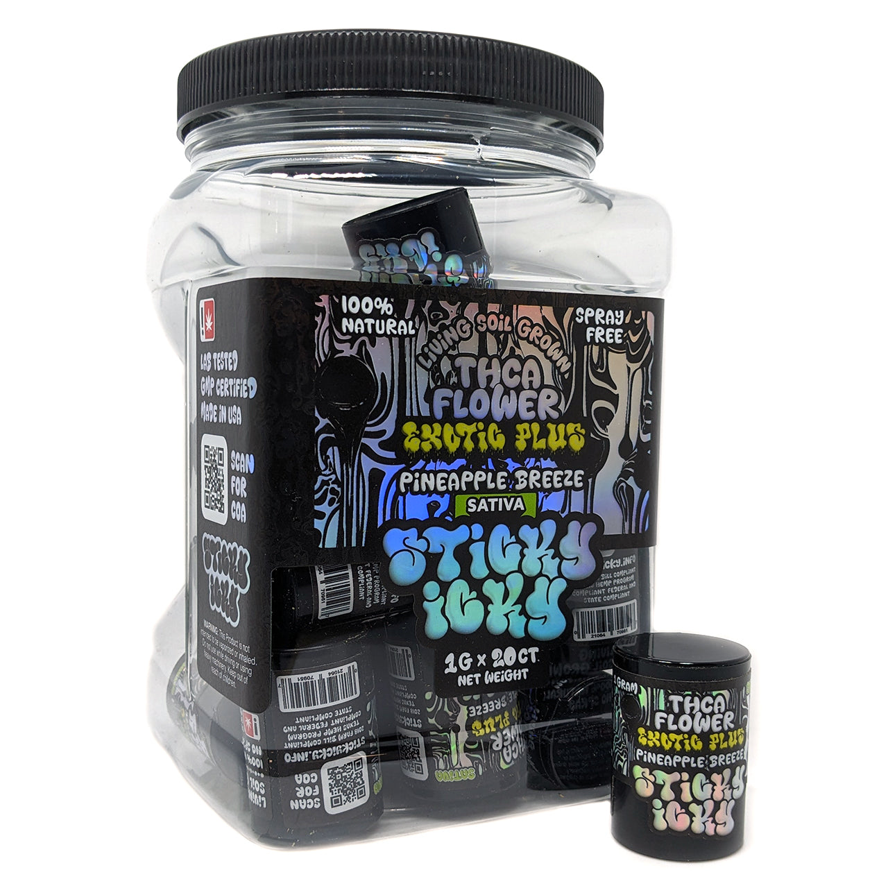 Sticky Icky - THCA Flower 1g - Jar of 20 Sticky Icky - THCA Flower 1g - Jar of 20